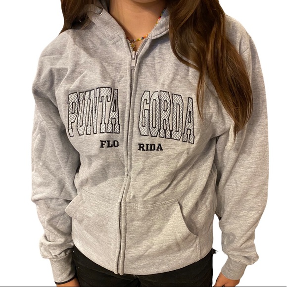 AJ APPAREL - UNISEX Souvenir Zip Hoodie - Punta Gorda, FLORIDA - Picture 4 of 9